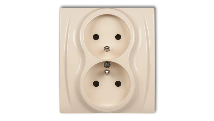 LOGO Gniazdo podwójne z/u beżowy 1LGP-2zp