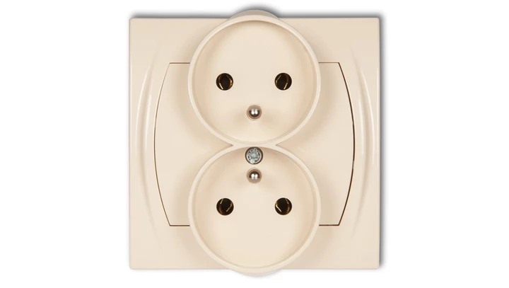 LOGO Gniazdo podwójne z/u beżowy 1LGPR-2z