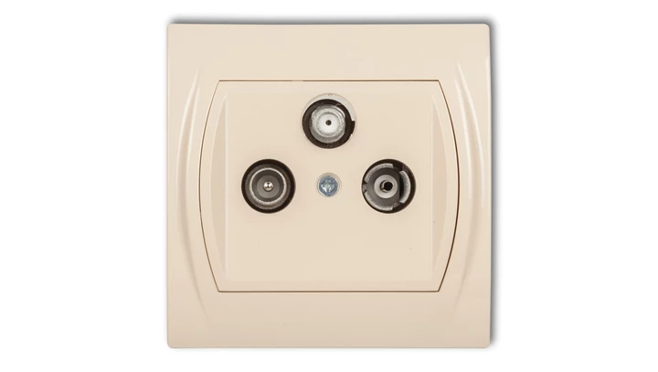 LOGO Gniazdo antenowe RTV-SAT końcowe 1,5dB beżowy 1LGS