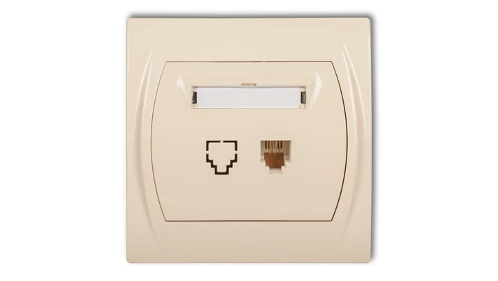 LOGO Gniazdo telefoniczne pojedyncze 1xRJ11, 4-stykowy beżowy 1LGT-1