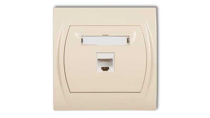 LOGO Gniazdo komputerowe pojedyncze 1xRJ45, kat. 5e, 8-stykowy beżowy 1LGK-1