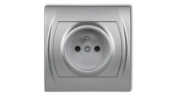 LOGO Gniazdo pojedyncze z/u 2P+Z srebrny metalik 7LGP-1zp