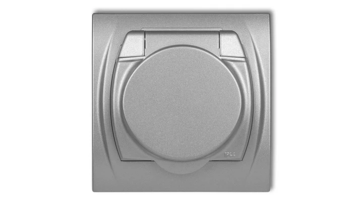 LOGO Gniazdo bryzgoszczelne z/u (klapka srebrny metalik) srebrny metalik 7LGPB-1zp