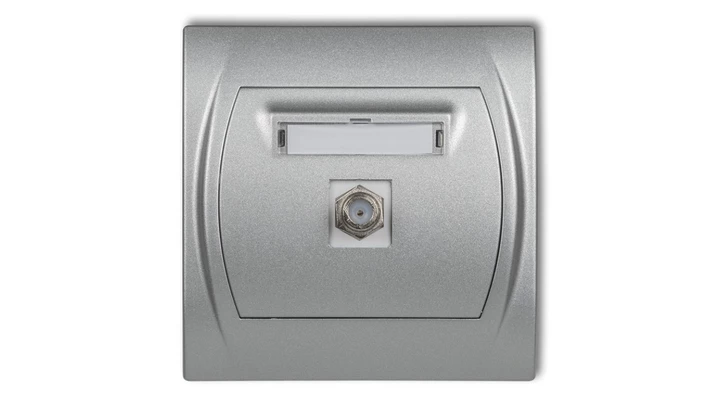 LOGO Gniazdo antenowe pojedyncze typu F (SAT) srebrny metalik 7LGF-1