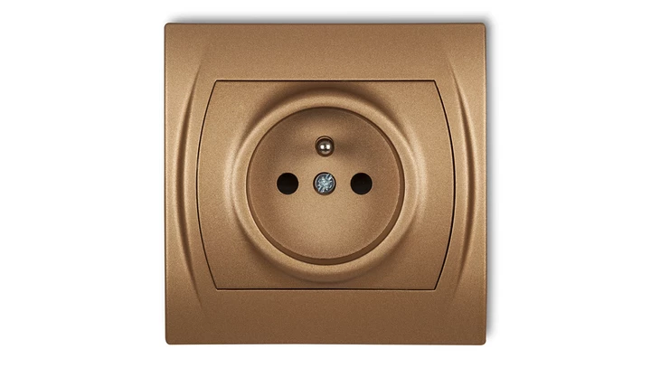 LOGO Gniazdo pojedyncze z/u złoty metalik 8LGP-1zp