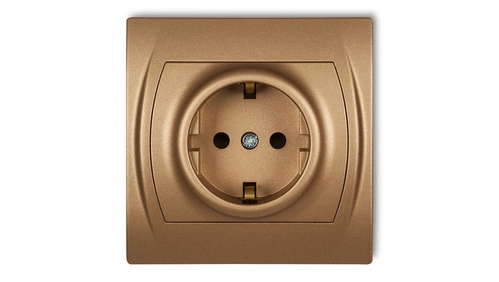 LOGO Gniazdo pojedyncze z/u SCHUKO złoty metalik 8LGP-1sp