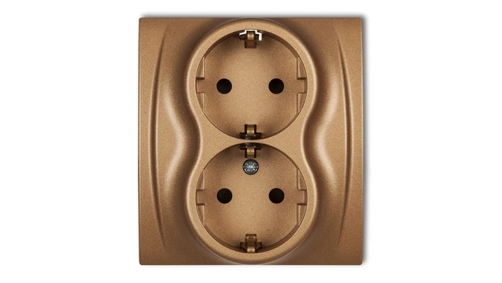 LOGO Gniazdo podwójne z/u SCHUKO złoty metalik 8LGP-2sp