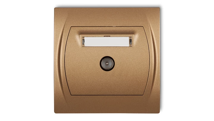 LOGO Gniazdo antenowe TV pojedyncze złoty metalik 8LGTV-1