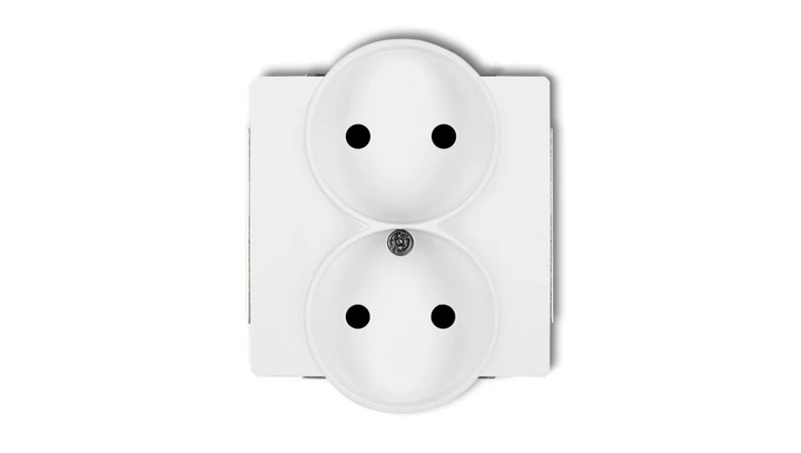 DECO Gniazdo podwójne b/u 2x2P biały DGPR-2p