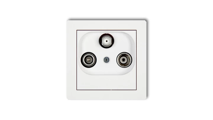 DECO Gniazdo antenowe RTV-SAT przelotowe 10dB biały DGSP