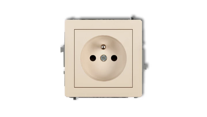 DECO Gniazdo pojedyncze z/u 2P+Z beżowy 1DGP-1zp