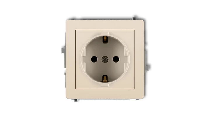 DECO Gniazdo pojedyncze z/u SCHUKO beżowy 1DGP-1sp