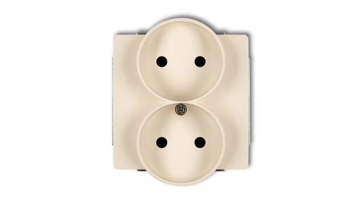 DECO Gniazdo podwójne b/u beżowy 1DGPR-2p