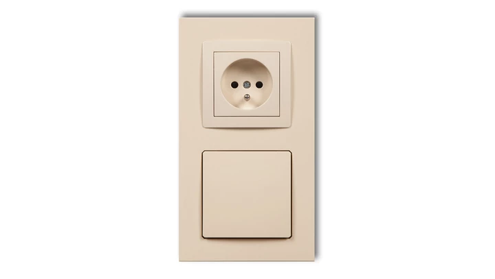 DECO Gniazdo ssące odkurzacza centralnego z gniazdem pojedynczym z uziemieniem DECOvac beżowy 1DGV-2