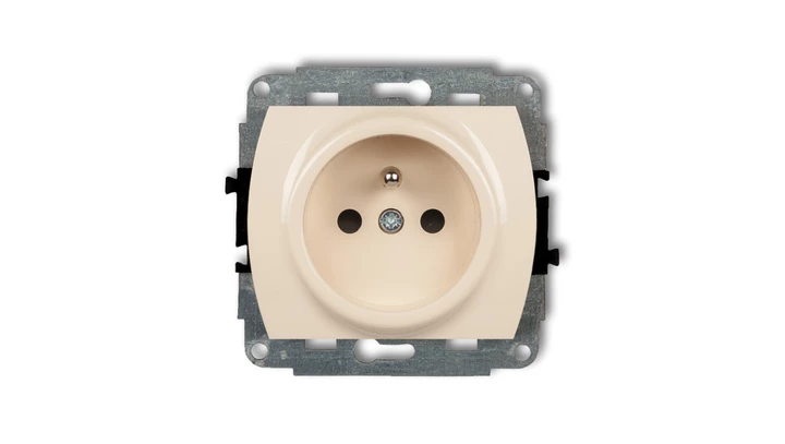 TREND Gniazdo pojedyncze z/u 2P+Z beżowy 1GP-1zp