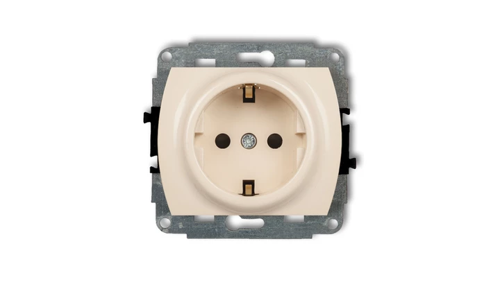 TREND Gniazdo pojedyncze z/u SCHUKO beżowy 1GP-1sp