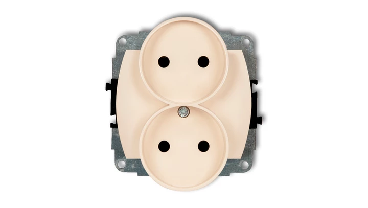 TREND Gniazdo podwójne b/u beżowy 1GPR-2p