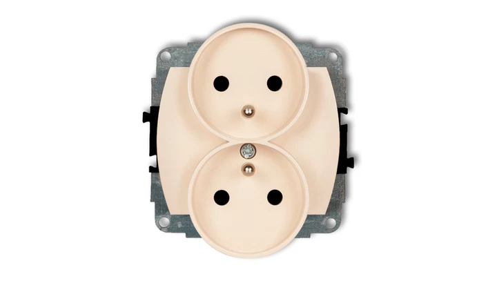 TREND Gniazdo podwójne z/u beżowy 1GPR-2zp