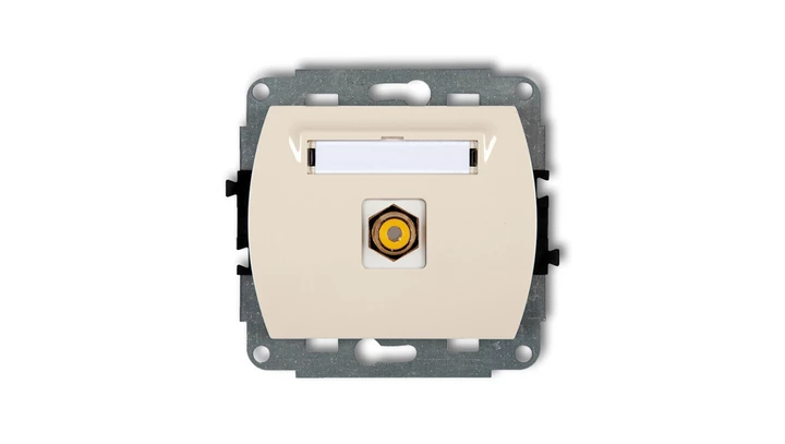 TREND Gniazdo pojedyncze RCA (typu cinch - żółty, pozłacany) beżowy 1GRCA-1