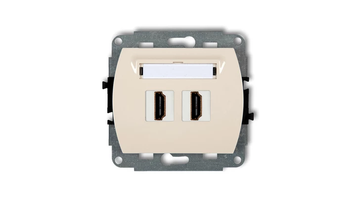 TREND Gniazdo podwójne HDMI beżowy 1HDMI-2