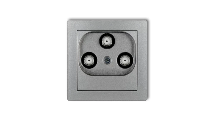 DECO Gniazdo multimedialne 3F DATA (UPC) srebrny metalik 7DGMU