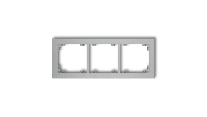 DECO Ramka potrójna srebrny metalik 7DR-3