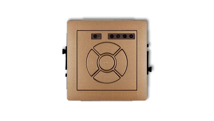 DECO Sterownik roletowy elektroniczny (przycisk centralny/dodatkowy) złoty metalik 8DSR-6