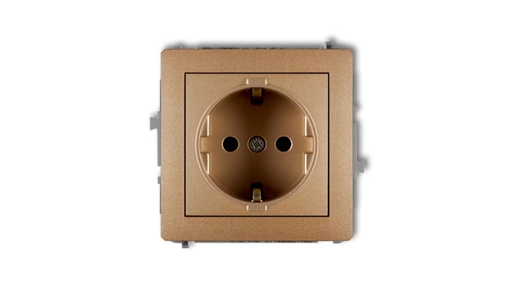DECO Gniazdo pojedyncze z/u SCHUKO złoty metalik 8DGP-1sp