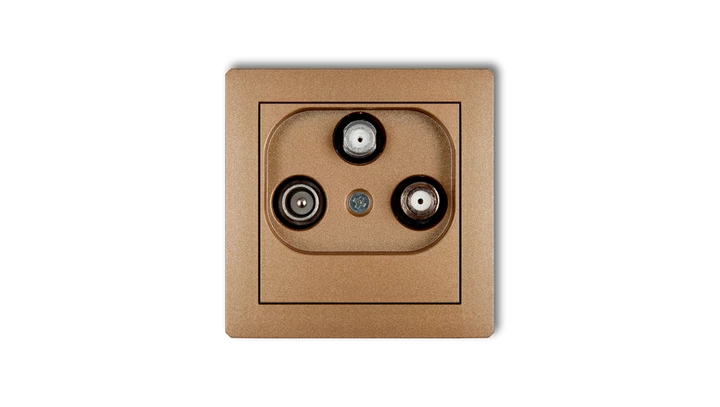 DECO Gniazdo antenowe RTV-SAT końcowe 1,5dB złoty metalik 8DGS