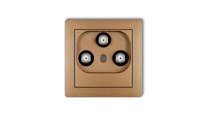 DECO Gniazdo multimedialne 3F DATA (UPC) złoty metalik 8DGMU