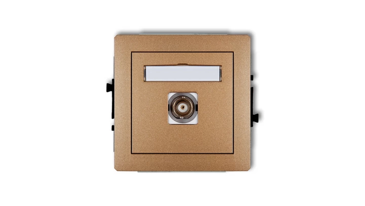 DECO Gniazdo pojedyncze BNC złoty metalik 8DGBNC-1