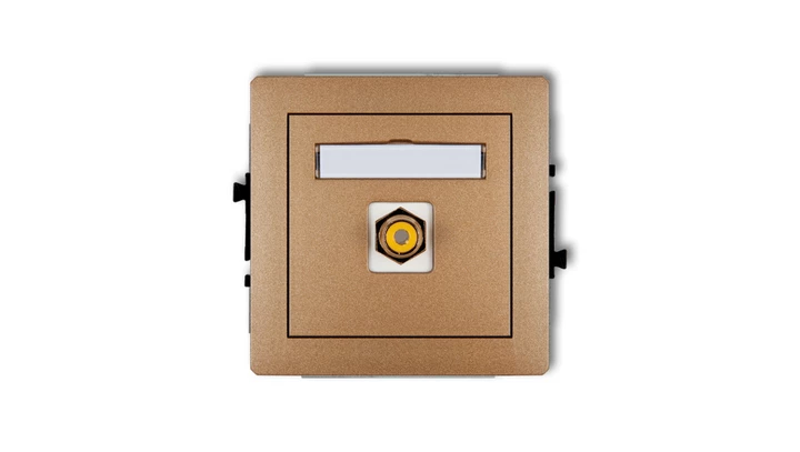 DECO Gniazdo pojedyncze RCA (typu cinch - żółty, pozłacany) złoty metalik 8DGRCA-1