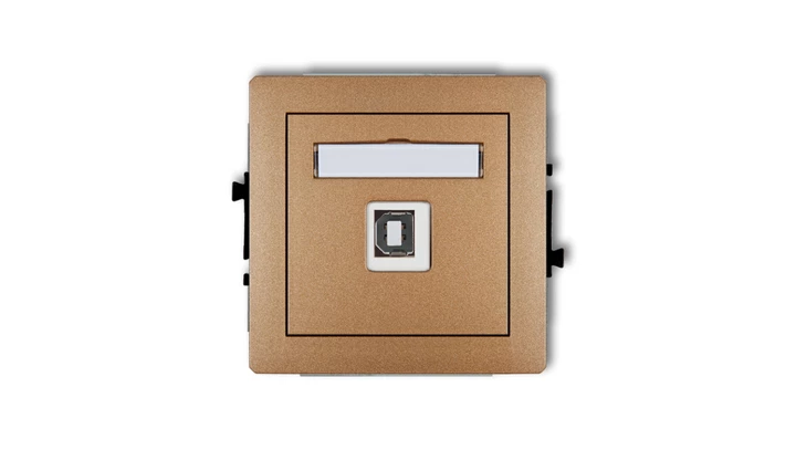 DECO Gniazdo pojedyncze USB-AB złoty metalik 8DGUSB-3
