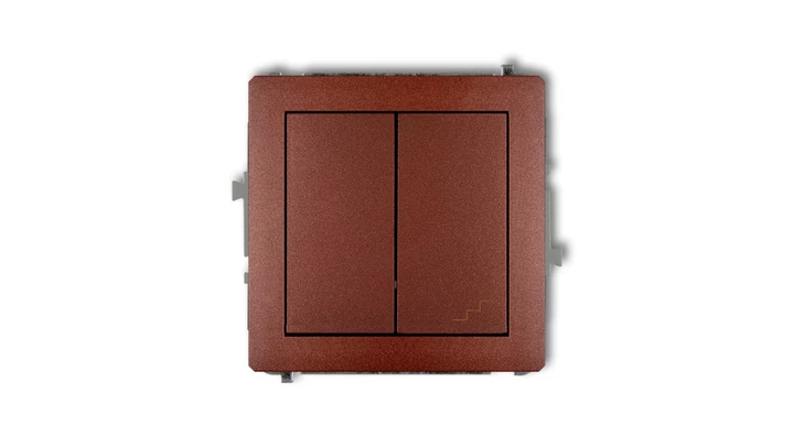 DECO Łącznik jednobiegunowy ze schodowym (wspólne zasilanie) brązowy metalik 9DWP-10.1