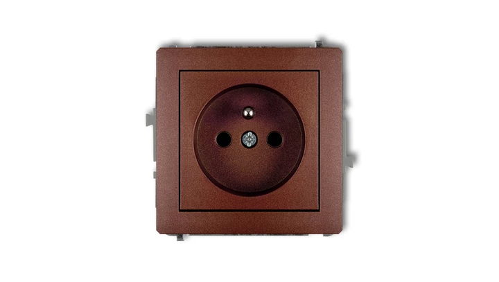 DECO Gniazdo pojedyncze z/u 2P+Z brązowy metalik 9DGP-1zp
