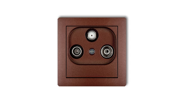 DECO Gniazdo antenowe RTV-SAT końcowe 1,5dB brązowy metalik 9DGS