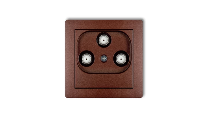 DECO Gniazdo multimedialne 3F DATA (Vectra) brązowy metalik 9DGMV