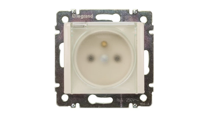 VALENA Gniazdo bryzgoszczelne z/u 16A IP44 kremowe 774121