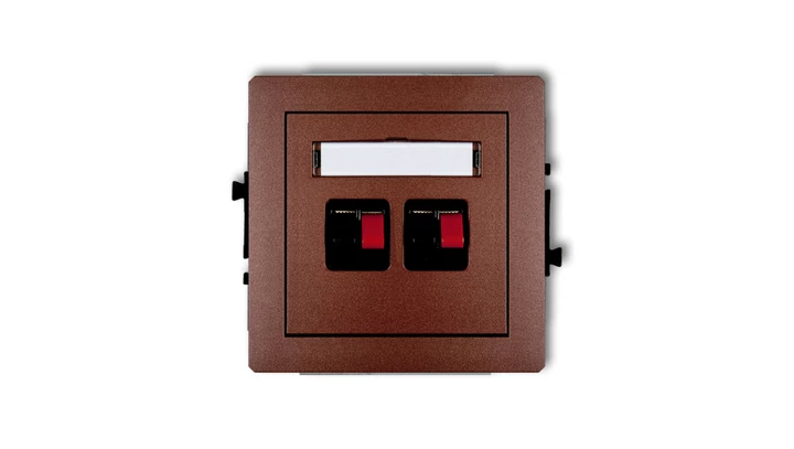 DECO Gniazdo głośnikowe podwójne brązowy metalik 9DGG-2