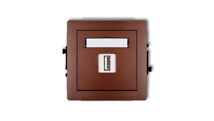 DECO Gniazdo pojedyncze USB-AA brązowy metalik 9DGUSB-1