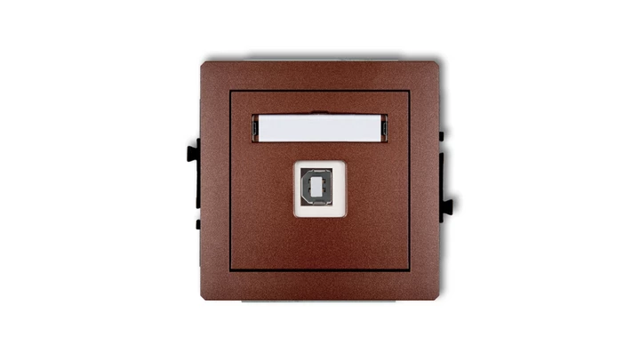 DECO Gniazdo pojedyncze USB-AB brązowy metalik 9DGUSB-3