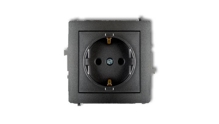 DECO Gniazdo pojedyncze z/u SCHUKO grafitowy 11DGP-1sp