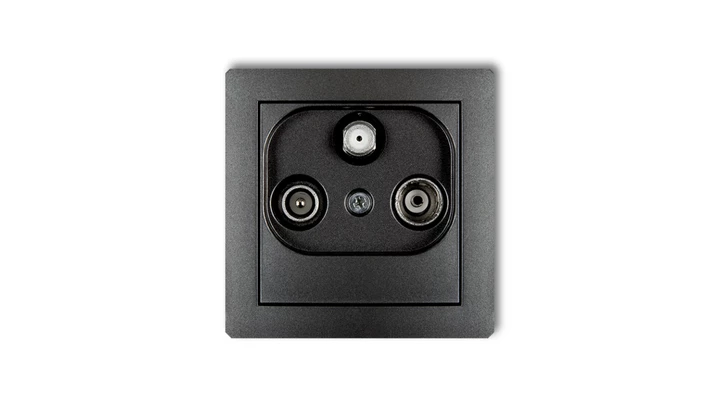 DECO Gniazdo antenowe RTV-SAT końcowe (2 wejścia antenowe) grafitowy 11DGST