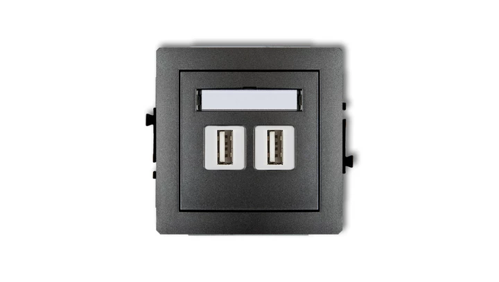 DECO Gniazdo podwójne 2xUSB-AA grafitowy 11DGUSB-2