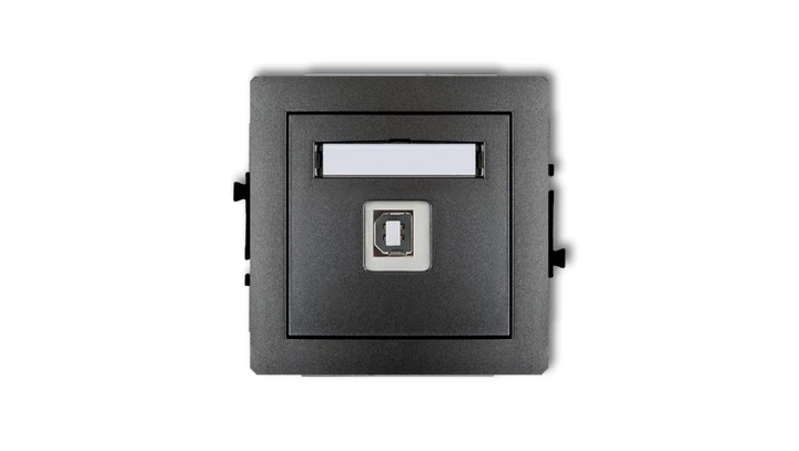 DECO Gniazdo pojedyncze USB-AB grafitowy 11DGUSB-3
