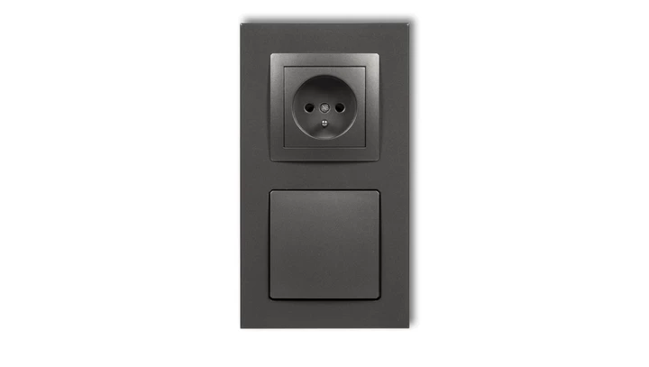 DECO Gniazdo ssące odkurzacza centralnego z gniazdem pojedynczym z uziemieniem DECOvac grafitowy 11DGV-2