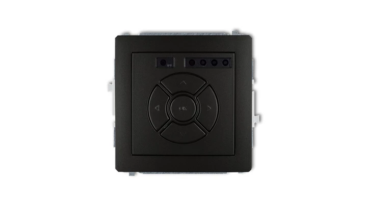 DECO Sterownik roletowy elektroniczny (sterowanie lokalne i pilotem, sterowanie strefą, dodatkowy przycisk) czarny mat 12DSR-3