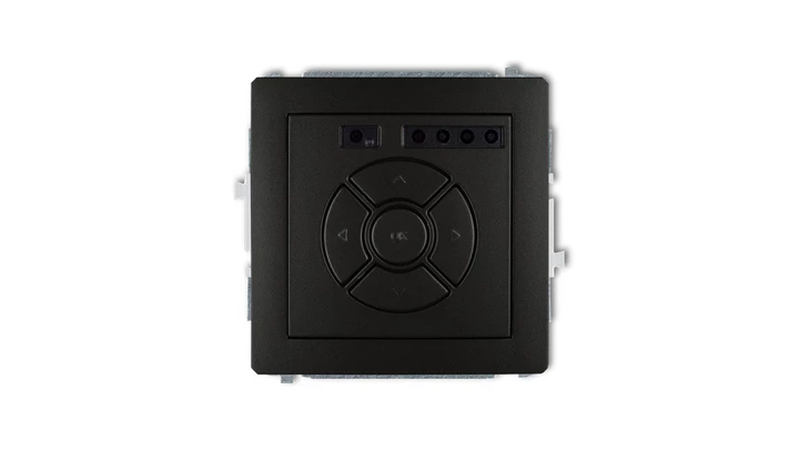 DECO Sterownik roletowy elektroniczny (sterowanie lokalne i pilotem, sterowanie strefą, dodatkowy przycisk) czarny mat 12DSR-3A