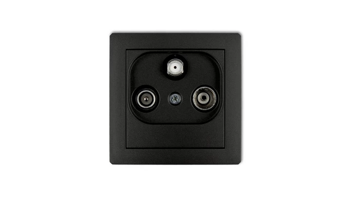 DECO Gniazdo antenowe RTV-SAT końcowe multimedialne (Internet) czarny mat 12DGM