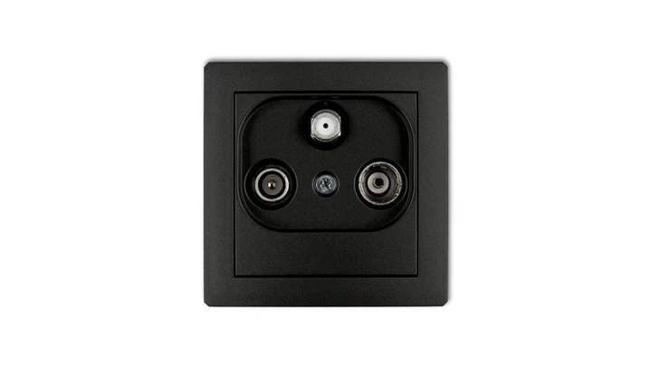 DECO Gniazdo antenowe RTV-SAT końcowe (2 wejścia antenowe) czarny mat 12DGST